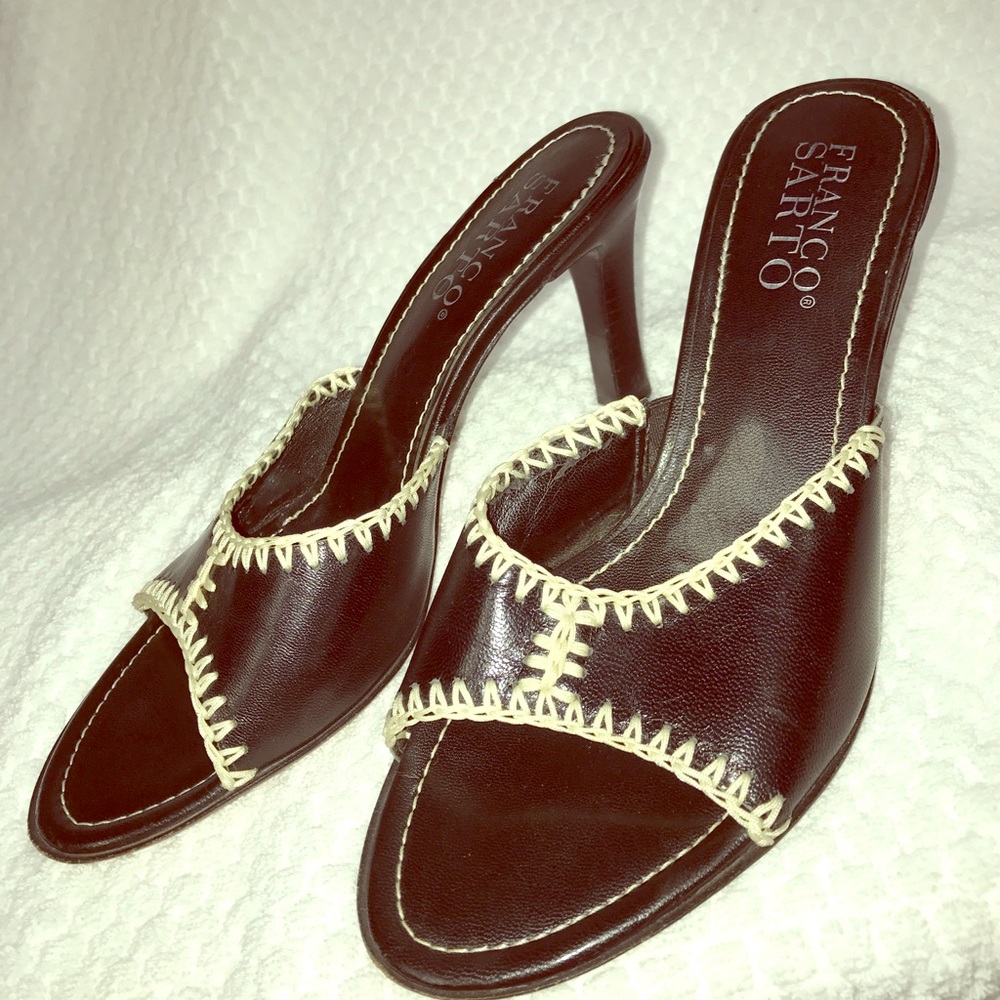 Franco Sarto Italian Heels w/ Crochet Edges - Sz 9